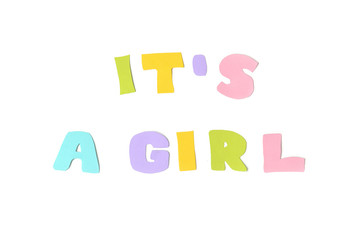 It&rsquo;s a girl text on white background - isolated