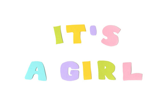 It’s a girl text on white background - isolated