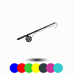 Fishing rod icon. 