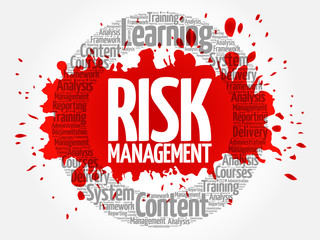 Risk Management circle word cloud, business concept