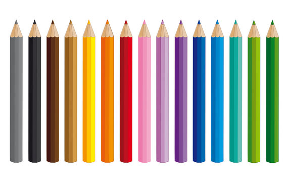 colorful crayons collection icons