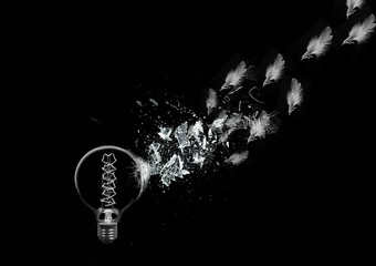 broken light bulb concept
