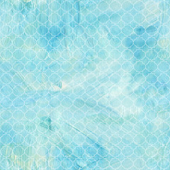 Obraz premium Seamless teal blue and white quatrefoil background texture pattern