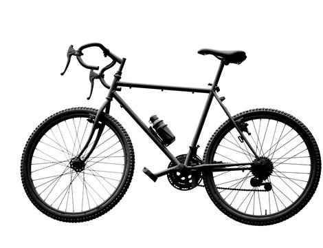 black sport bike on white background