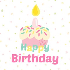 Birthday cupcake attributes vector icons.