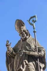 Papier Peint photo Monument historique  statue of Bishop  St Stanislaus , Church on Skalka, Krakow, Poland