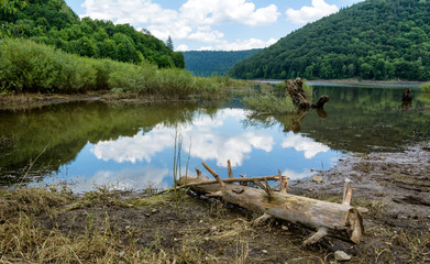 Beautiful lake in the Carpathian mountains