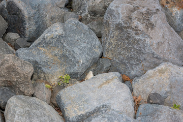 Large mountain stone pile in nature.
