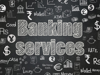 Banking concept: Banking Services on School board background