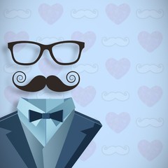 Composite image of digitally generated icon of a buste