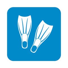 Diving flippers icon. Vector illustration