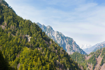 Landscape of mountain layer in spring.
