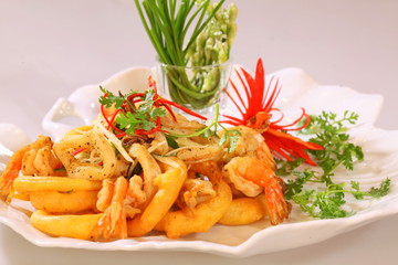 Fried shrimp and squid