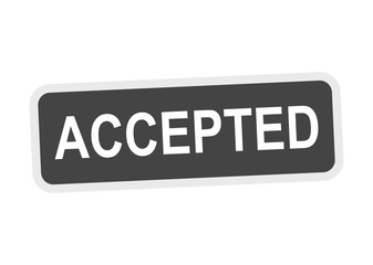 Accepted vector stamp. Flat vector illustration