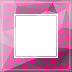 pink crystal hearts border