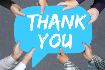 Group of people holding thank you
