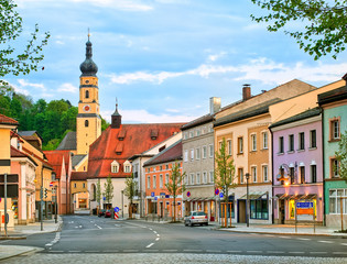 Obraz premium Colorful gothic houses in a german town, Germany
