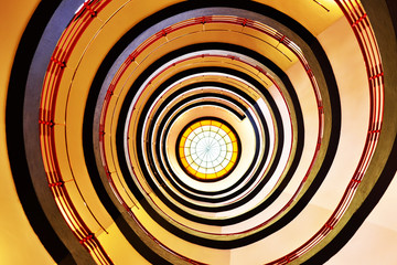 Spiral staircase with red boundary