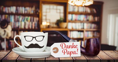 Danke papa message next to coffee