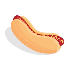 Hot dog on the white background.