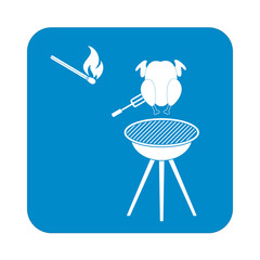 Grilled chicken icon. Vector illustration