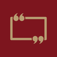 The Quotation Mark Speech Bubble icon. Quotes, citation, opinion symbol. Flat