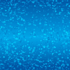 Naklejka na ściany i meble Blue color abstract water bubbles background. Fizzy water backdrop. Rain drops texture.