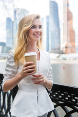 girl with coffee to go