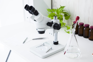 Laboratory, microscope, analysis
