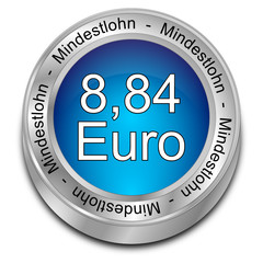 8,84 Euro minimum wage - in german - 3D illustration