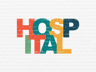 Healthcare concept: Hospital on wall background