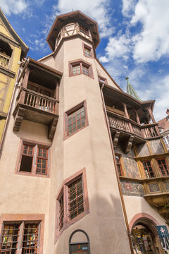 Colmar, France. Tower of Pfister house with a spiral staircase, 1537