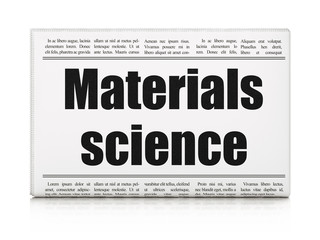 Science concept: newspaper headline Materials Science