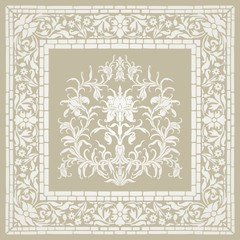 wedding card design, paisley floral pattern , India