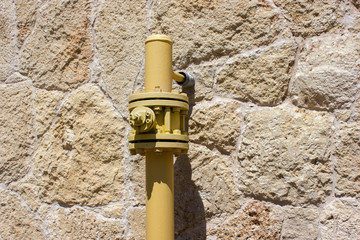 The gas valve on the pipe