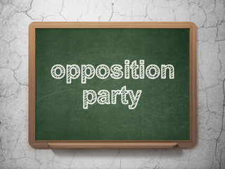 Fototapeta premium Politics concept: Opposition Party on chalkboard background