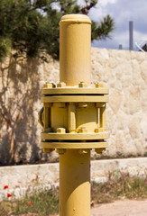 The gas valve on the pipe