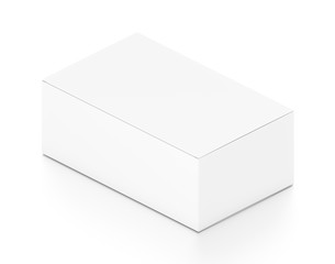 Fototapeta premium White wide horizontal rectangle blank box from isometric angle.