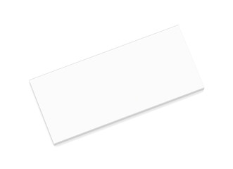 White wide thin flat horizontal rectangle blank box from top angle.