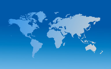 Blue world map vector illustration