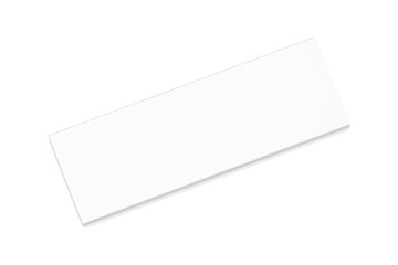 White wide thin flat horizontal rectangle blank box from top angle.