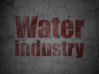 Manufacuring concept: Water Industry on grunge wall background