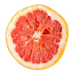 slice of grapefruit isolated on white background with clipping path