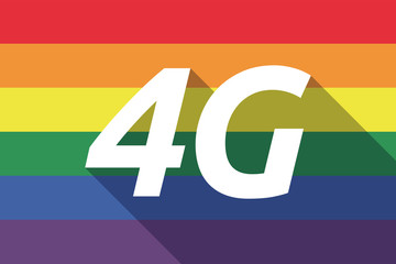 Vector long shadow Gay Pride flag with    the text 4G