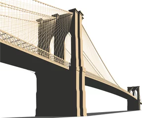Tuinposter Brooklyn Bridge Vector © zaieiunewborn59
