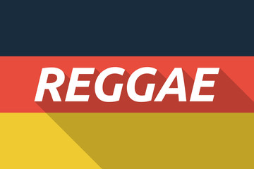 Vector long shadow Germany flag with    the text REGGAE
