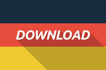 Vector long shadow Germany flag with    the text DOWNLOAD