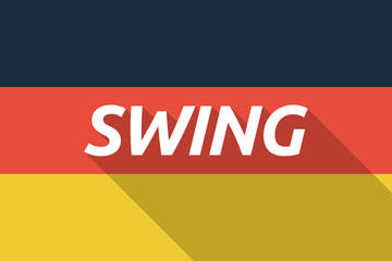 Vector long shadow Germany flag with    the text SWING