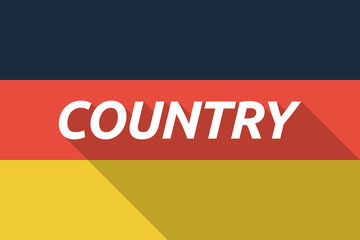 Vector long shadow Germany flag with    the text COUNTRY