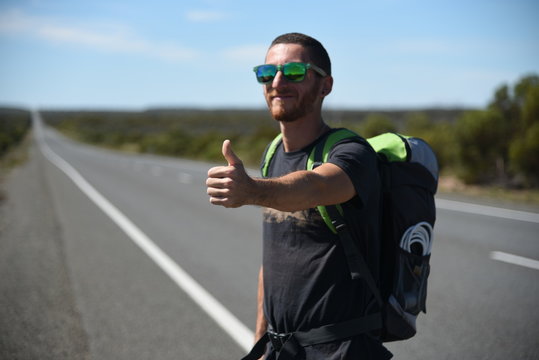 thumbs up backpacker boy - Australia